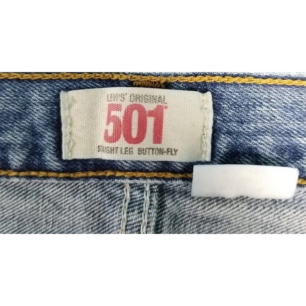 Vtg Levi Strauss 501 Men's Jeans Straight Leg Button Fly Denim Retro 34W x 36L - Picture 3 of 8